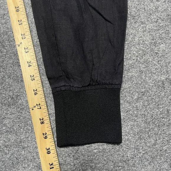 Zara Man Linen Jogger Pants With Ribbed Cuffs M Black - Picture 6 of 6